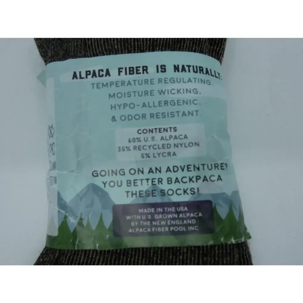 Backpaca (Alpaca) Lightweight Hiking Socks Size Med USA Wicking & Odor Resist